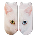 New Design 3D Printed Women Winter Christmas Socks Funny Creative Pet Cat Face Unisex Cotton Harajuku Ankle Socks Children Gift