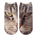 New Design 3D Printed Women Winter Christmas Socks Funny Creative Pet Cat Face Unisex Cotton Harajuku Ankle Socks Children Gift