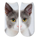 New Design 3D Printed Women Winter Christmas Socks Funny Creative Pet Cat Face Unisex Cotton Harajuku Ankle Socks Children Gift