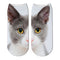 New Design 3D Printed Women Winter Christmas Socks Funny Creative Pet Cat Face Unisex Cotton Harajuku Ankle Socks Children Gift