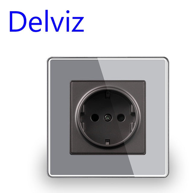 Delviz Wall USB Power Socket, Many New style Panel, Bedroom socket,AC 110V-250V 16A Wall Embedded, Double usb EU Standard Outlet
