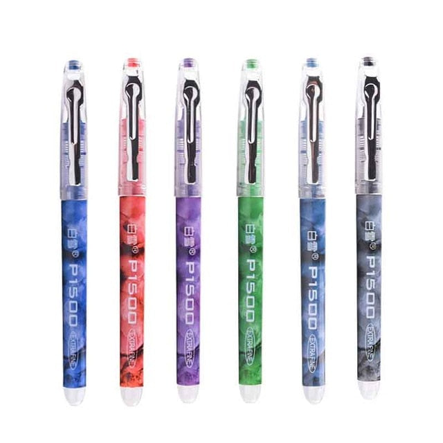 6/7pcs/set 0.5mm Roller Pen Black/Red/blue Color ink Straight Liquid Rollerball Gel Pen for School Office Stationery Kawaii