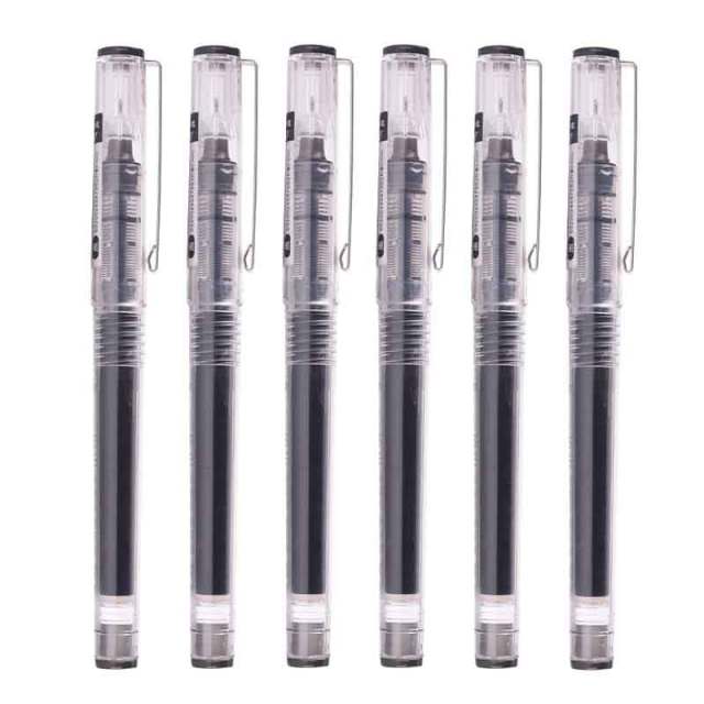 6/7pcs/set 0.5mm Roller Pen Black/Red/blue Color ink Straight Liquid Rollerball Gel Pen for School Office Stationery Kawaii