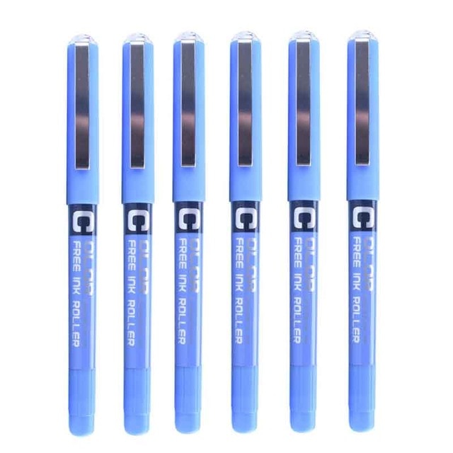6/7pcs/set 0.5mm Roller Pen Black/Red/blue Color ink Straight Liquid Rollerball Gel Pen for School Office Stationery Kawaii