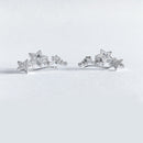 Huitan Hot Selling Simple Stylish Star Women Drop Earrings Shiny White Zircon Exquisite Versatile Female Earring Fashion Jewelry