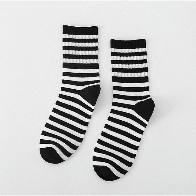 New Arrivals Cow Printed Sock Lovely Harajuku Japanese Style Cotton Women Socks Striped Solid Breathable Casual Cartoon Socks