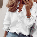 Elegant Boho Floral Print Slim Shirt Office Lady Retro Tops Women Casual Short Sleeve Sexy V-neck Ruffles Blouse 2020 Summer