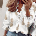 Elegant Boho Floral Print Slim Shirt Office Lady Retro Tops Women Casual Short Sleeve Sexy V-neck Ruffles Blouse 2020 Summer