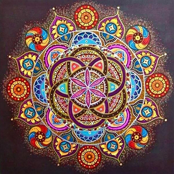 HOMFUN Square Round Drill 5D Diamond Painting Environmental Crafts Full Diamond Embroidery "Mandala kaleidoscope" Home decor