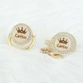 MIYOCAR Personalized rose red crown name bling pacifier and pacifier clip BPA free dummy bling unique design PCG-1