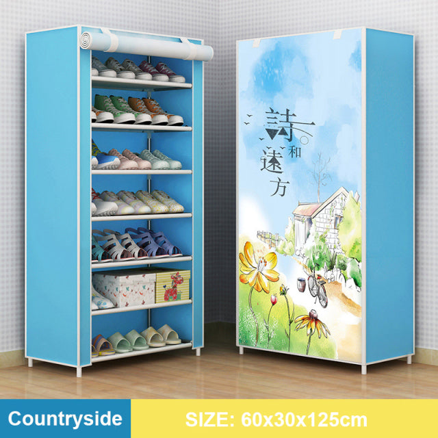 Multilayer Shoe Cabinet Dustproof Shoes Storage Closet Hallway Space-saving Shoerack Organizer Holder Home Furniture Shoe Rack