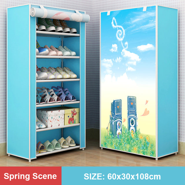 Multilayer Shoe Cabinet Dustproof Shoes Storage Closet Hallway Space-saving Shoerack Organizer Holder Home Furniture Shoe Rack