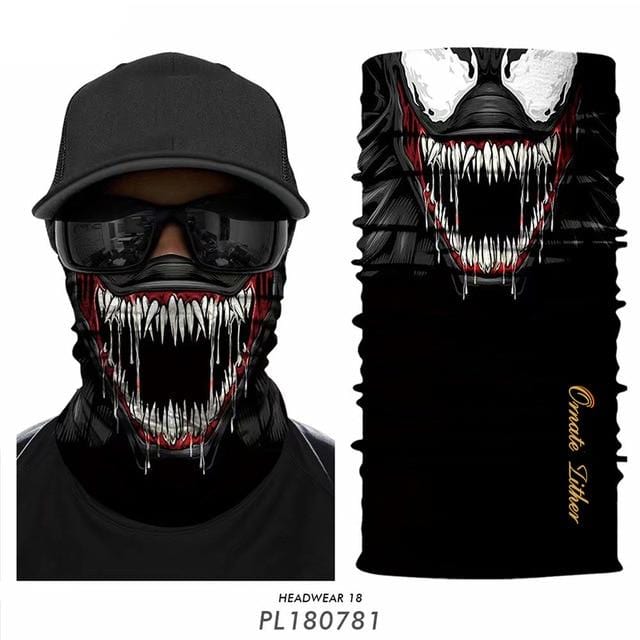 3D Punisher Mask Bandana Mascarillas Venom Neck Gaiter Cycling Face Mask Hiking Scarves Headband Ski Balaclava Bufanda Hombre