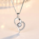 NEHZY 925 Sterling Silver New Woman Fashion Jewelry High Quality Purple Crystal Zircon Heart Pendant Necklace Length 45CM