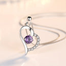 NEHZY 925 Sterling Silver New Woman Fashion Jewelry High Quality Purple Crystal Zircon Heart Pendant Necklace Length 45CM