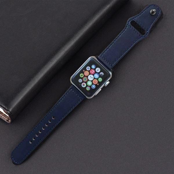 strap for apple watch band Genuine leather loop 42mm 38mm watchband for iwatch 44mm 40mm series se 6 5 4 3 2 1 bracelet belt