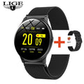 LIGE 2020 New Steel band Color Screen Smart Watch Women Men Waterproof Sport Fitness watch Heart rate and blood pressure tracker
