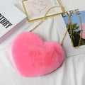 Crossbody Bags for Women Rex Rabbit Fur Love Bag Peach Heart Bag Chain Bag Fashion Shoulder Cross-chain Female Bag