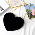 Crossbody Bags for Women Rex Rabbit Fur Love Bag Peach Heart Bag Chain Bag Fashion Shoulder Cross-chain Female Bag