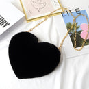 Crossbody Bags for Women Rex Rabbit Fur Love Bag Peach Heart Bag Chain Bag Fashion Shoulder Cross-chain Female Bag