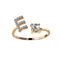 A-Z Letter Gold Color Metal Adjustable Opening Ring Initials Name Alphabet Female Creative Finger Rings Trendy Party Jewelry