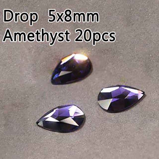 20PCS AB Mix Colors Tips Nail Rhinestones flat Pixie crystal Drop diamonds 3D Manicure Nail Art Decoration Charms Jewelry