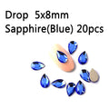 20PCS AB Mix Colors Tips Nail Rhinestones flat Pixie crystal Drop diamonds 3D Manicure Nail Art Decoration Charms Jewelry
