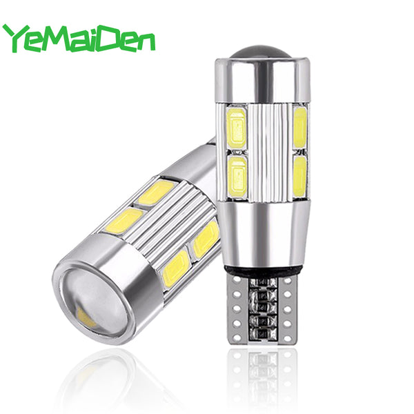 2x W5W T10 LED Canbus No error 12V 6000K 5630 10 SMD Car 5W5 LED Bulb Clearance Wedge Side Turn Singal Light Super Bright White