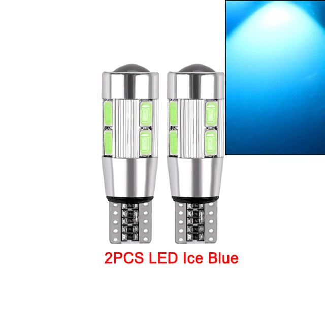 2x W5W T10 LED Canbus No error 12V 6000K 5630 10 SMD Car 5W5 LED Bulb Clearance Wedge Side Turn Singal Light Super Bright White