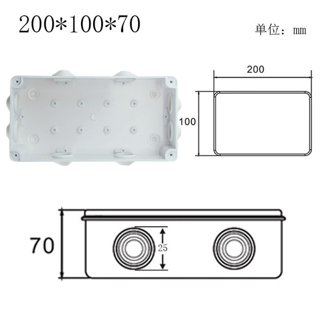 Outdoor waterproof power box ABS plastic IP65 electric control box DIY indoor wire shell connection cable branch junction box