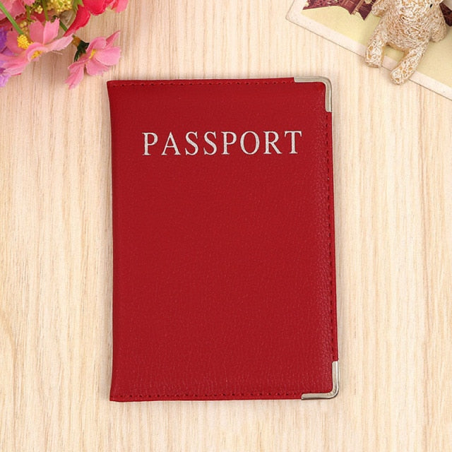 PU Leather Passport Cover Cute Business Card Holder Pouch for Travel Wallet Russian Netherland Case Women Pink
