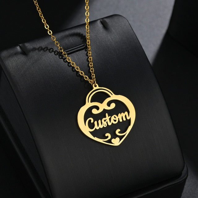 Atoztide Custom letter Necklaces Personalized Jewelry Chain Pendant name gold necklace for women stainless steel Gifts