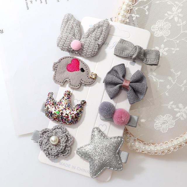 8Pcs hair clip set Girl Cute Hair bands Hair Accessories Bow Flower animal headwear Hairpins cartoon hair band Hairpin Headdress