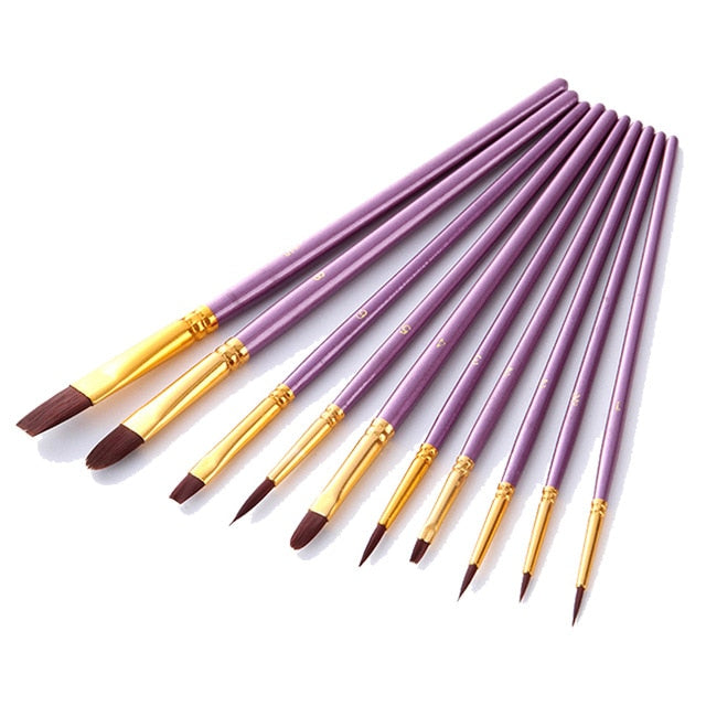 BOMEIJIA 10pcs/pack Paint Brushes Set Painting Art Brush for Acrylic Oil Watercolor Artist Professional Painting Kits
