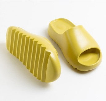 JIANBUDAN outdoor comfortable soft slippers Men women Indoor bathroom home shoes Flat EVA Thick sole Slides summer sandals