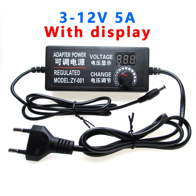 Adjustable AC To DC Power Supply 3V 5V 6V 9V 12V 15V 18V 24V 1A 2A 5A Power Supply Adapter Universal 220V To 12 V Volt Adapter