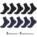 10 Pairs/Lot Men Bamboo Fiber Socks 2020 Hot Compression Autumn Long Black Business Casual Man Dress Sock Gifts Plus Size 42-45