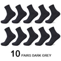 10 Pairs/Lot Men Bamboo Fiber Socks 2020 Hot Compression Autumn Long Black Business Casual Man Dress Sock Gifts Plus Size 42-45