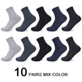 10 Pairs/Lot Men Bamboo Fiber Socks 2020 Hot Compression Autumn Long Black Business Casual Man Dress Sock Gifts Plus Size 42-45