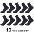 10 Pairs/Lot Men Bamboo Fiber Socks 2020 Hot Compression Autumn Long Black Business Casual Man Dress Sock Gifts Plus Size 42-45