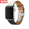 Herm Logo Leather Single Tour Deployment Buckle Watch Band for Apple Watch Series 6 5 4 3 2 144MM 40MM Strap for iWatch Bracelet