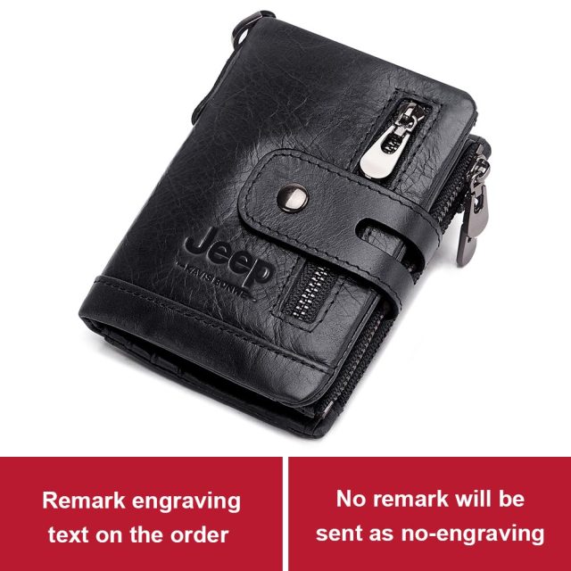 Free Engraving Cowhide Genuine Leather Men Wallet Coin Purse Mini Card Holder Chain PORTFOLIO Portomonee Male Walet Pocket Chain