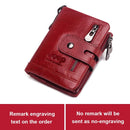 Free Engraving Cowhide Genuine Leather Men Wallet Coin Purse Mini Card Holder Chain PORTFOLIO Portomonee Male Walet Pocket Chain