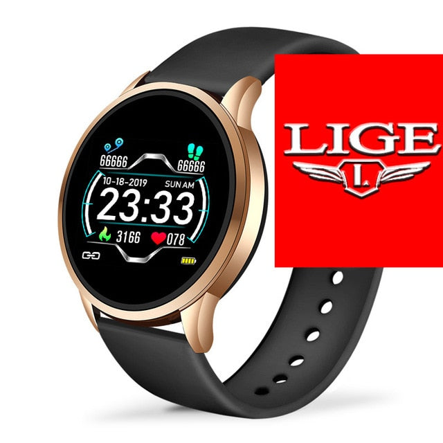 LIGE Fashion Smart Watch Men Women Sport Fitness Tracker for Android ios Heart Rate Blood Pressure Monitor Waterproof smartwatch