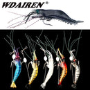 5pcs/Lot Luminous Shrimp Soft Lure Artificial Silicone Bait With Hooks Swivels Lures Set Anzois Sabiki Rigs Fishing Tackle