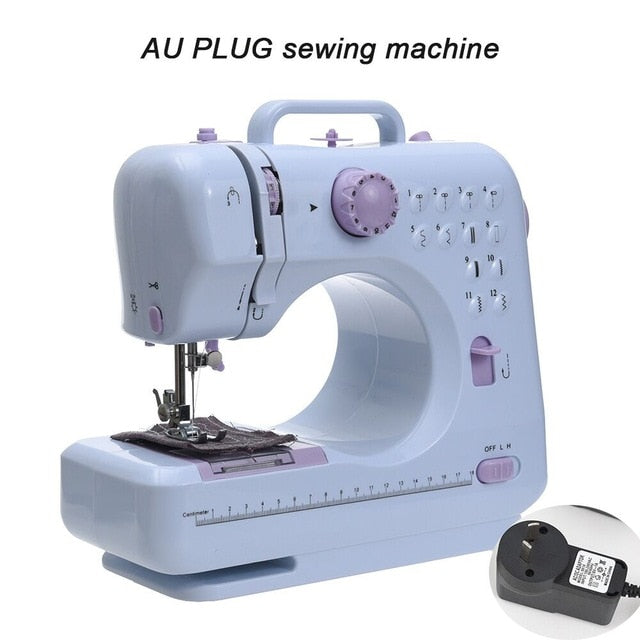 Inne Portable Sewing Machine Mini Electric Household Crafting Mending Overlock 12 Stitches with Presser Foot Pedal Beginners