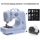 Inne Portable Sewing Machine Mini Electric Household Crafting Mending Overlock 12 Stitches with Presser Foot Pedal Beginners