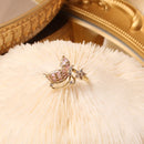 New design fashion jewelry opening high-grade copper inlaid zircon butterfly ring luxury shiny cocktail party ring for women