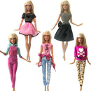 NK 5 Pcs./Set Doll Fashion Outfits Daily Wear Casual Dress Shirt Skirt Dollhouse Clothes for Barbie Doll Accessories 5G JJ