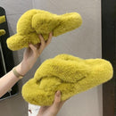 Summer Fluffy Raccoon Fur Slippers Shoes Women Real Fox Fur Flip Flop Flat Furry Fur Slides Outdoor Sandals Woman Amazing Shoes